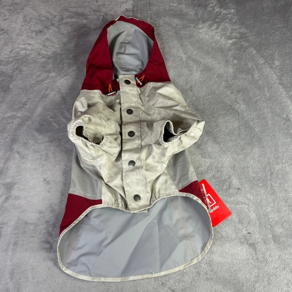 Reddy Dog Jacket Large Red Grey Tan Weather Shell Windproof Water-Resistant New